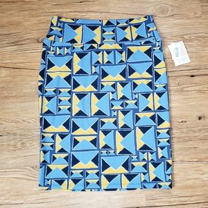 NWT LulaRoe Blue and Yellow Cassie Style Skirt